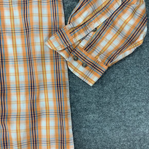 Wrangler TwentyX Shirt Mens 2XL XXL Orange Plaid Long Sleeve Button Up Western - Picture 6 of 11